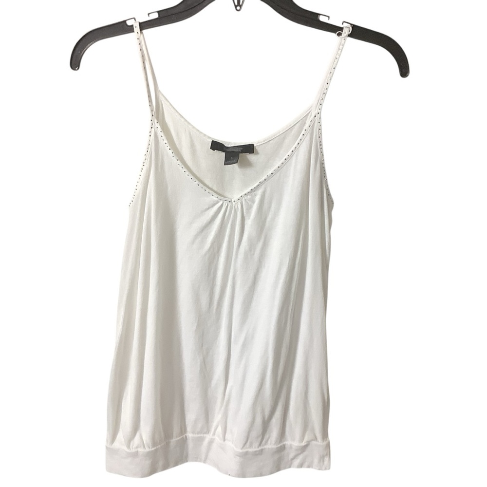 Small Express White Tank with Blingy Spaghetti Straps Camisole